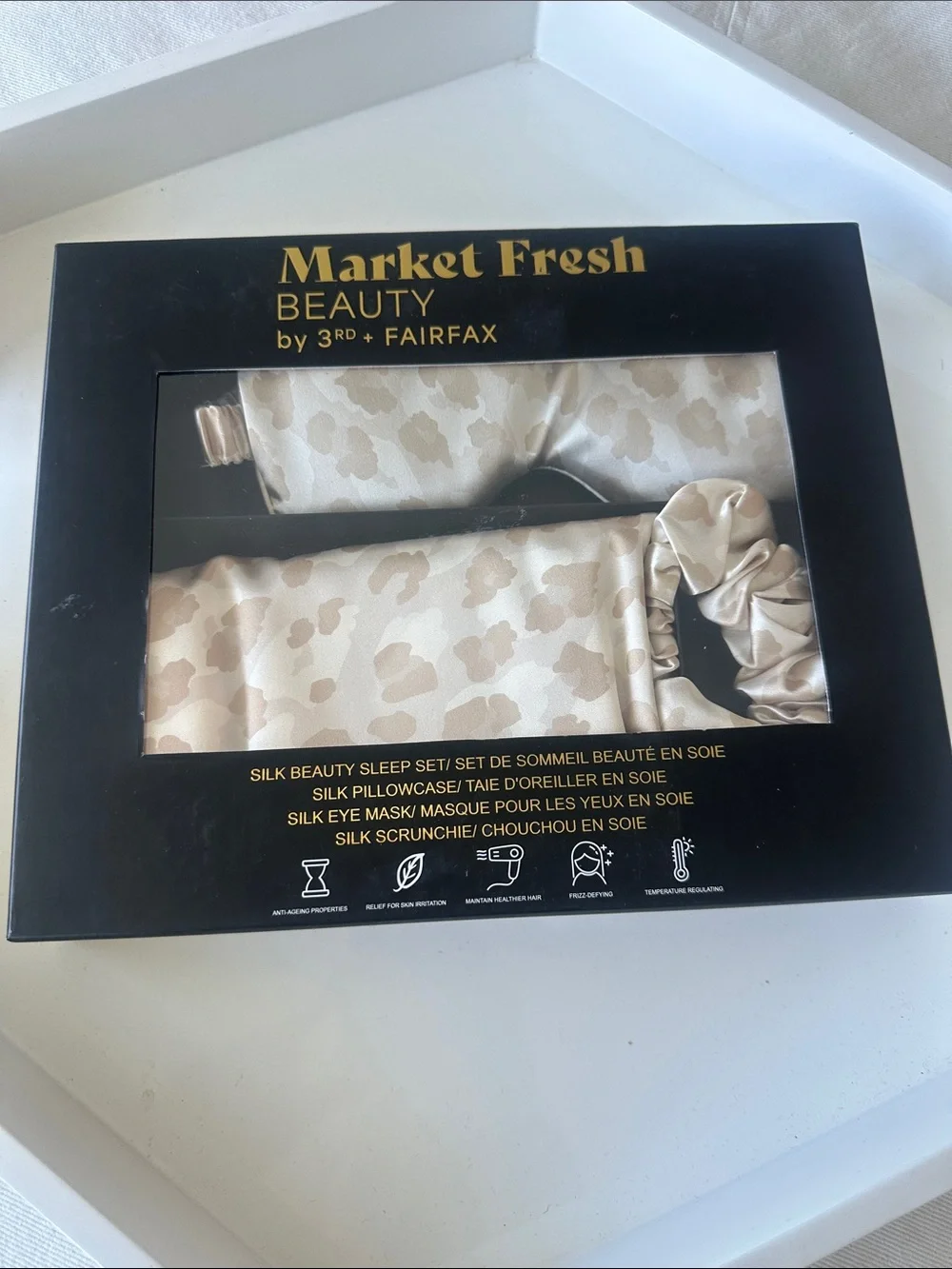 3rd + fairfax silk beauty sleep set pillowcase eye mask scrunchie